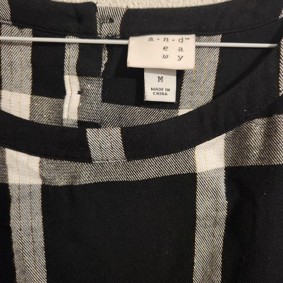 A New‎ Day Black Plaid Midi Dress Womens Size Medium - Picture 5 of 6